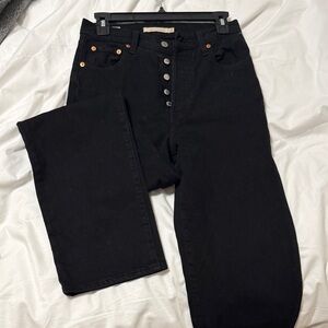 Levi's Ribcage Straight High Rise Jeans - Black